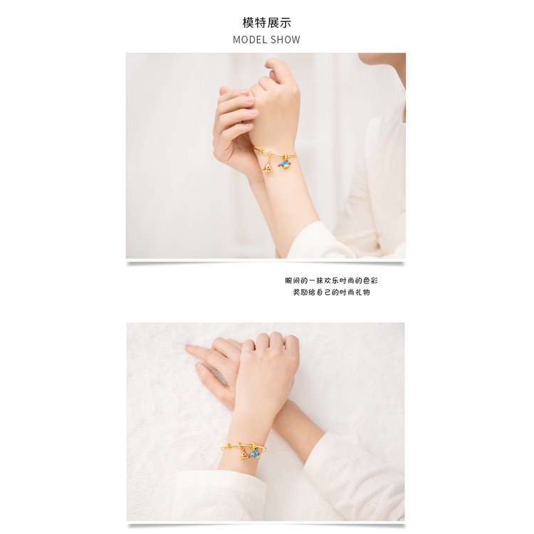 Goldkingdom Fashion Perhiasan 24 K Bangkok Aksesoris Ready Stock Berlapis Emas Hadiah Natal Liontin Magic Joker DIY Transshipment Bead Fantasy Planet Gelang Kalung