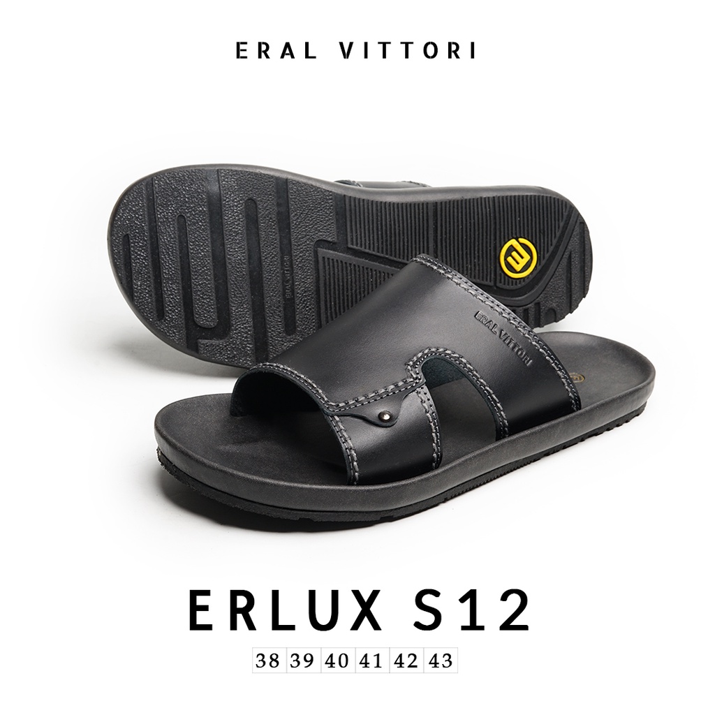 Eral Vittori - Erlux S12 Sandal Kulit Kasual Harian Pria