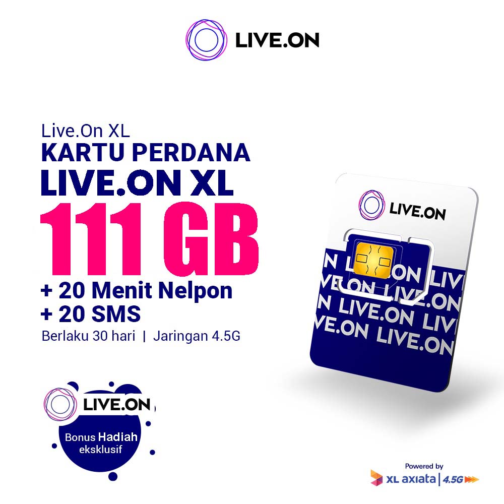 Kartu Perdana Live On XL Axiata Termurah Gratis Ongkir [COD]