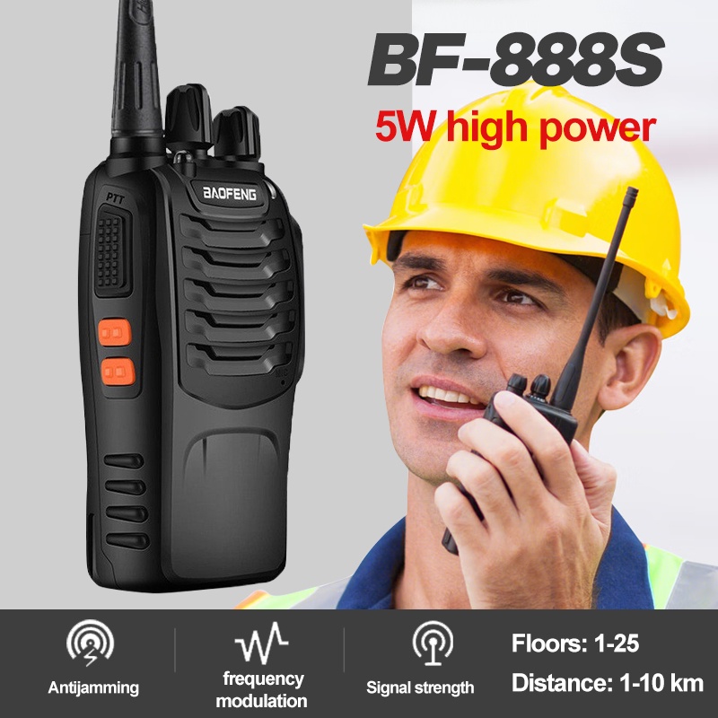 Baofeng BF 888S 5W Walkie Talkie UHF Transceiver Two Way Radio  Anti Jamming Set of 2 Original