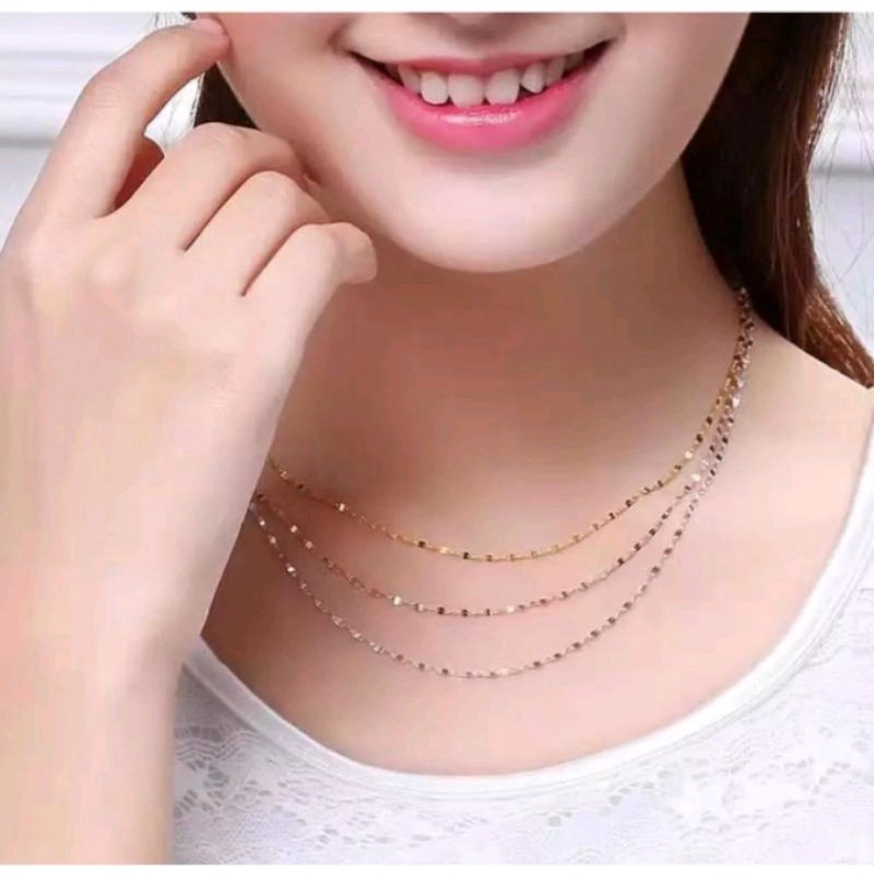 Kalung pecah kopi untuk wanita dewasa titanium