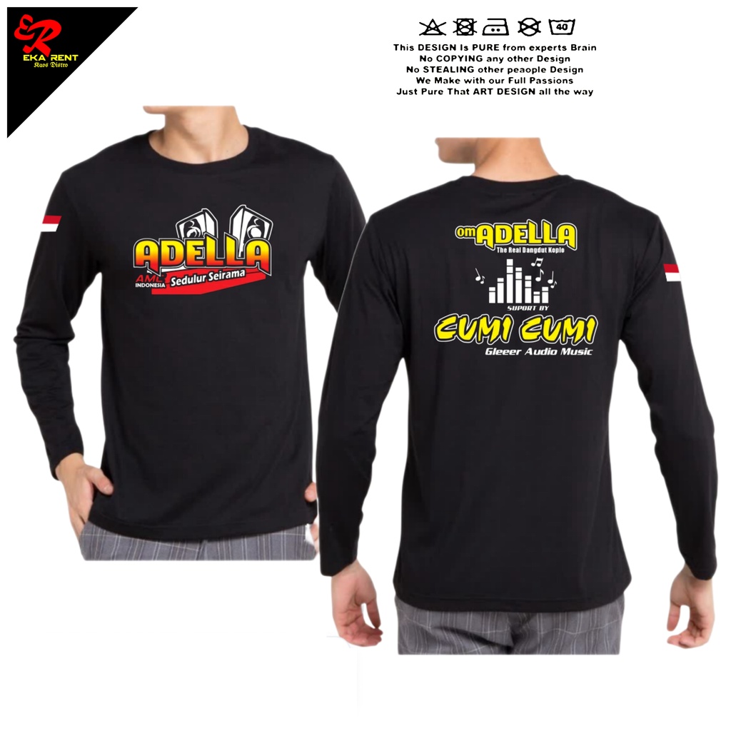 Kaos Audio Music Adella Cumi Cumi Lengan Panjang