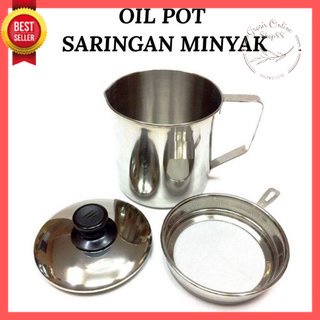 GOS A306 - OIL POT SARINGAN STAINLESS MINYAK GORENG SISA WADAH JELANTAH