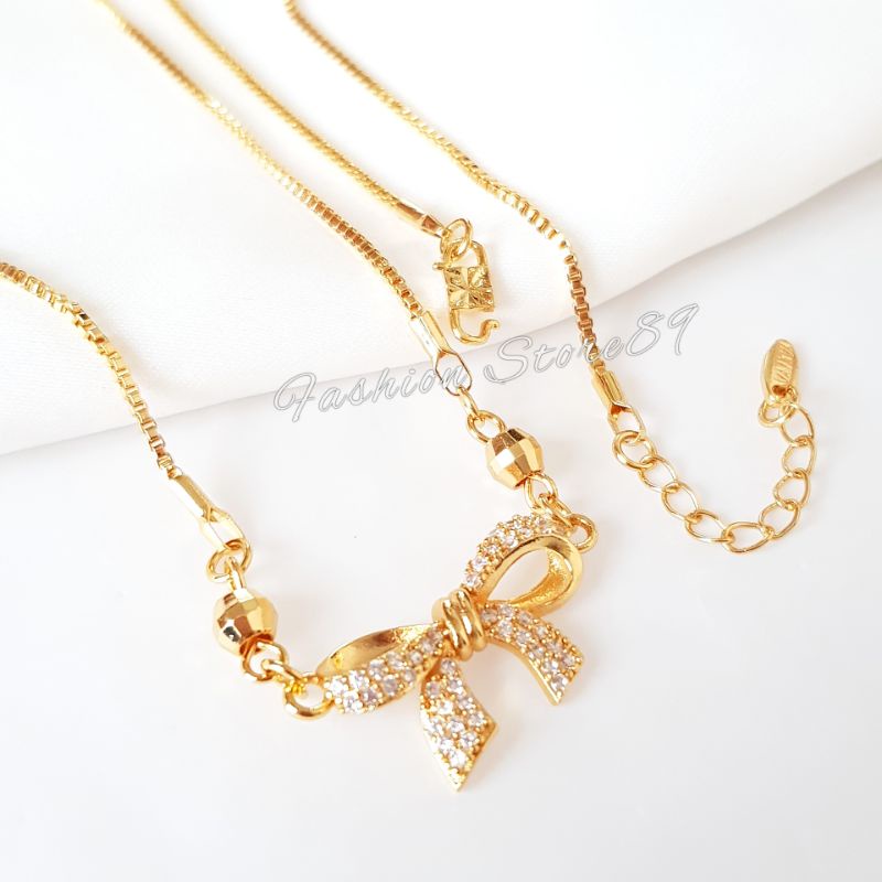 Kalung Koye Fashion Impor Wanita Dewasa Perhiasan Lapis Emas Xuping