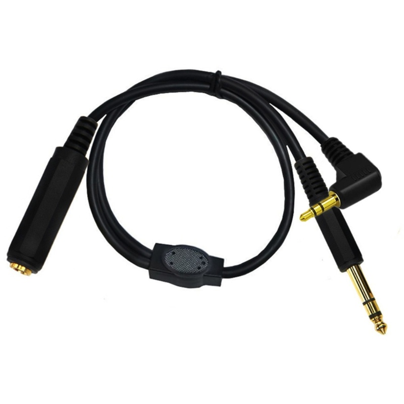 Zzz Lapis Emas 6.35mm 1per4 &quot;Female to 6.35mm 1per4&quot; Male Cable Stereo Adapter Y Splitter Cable 6.35mm to 3.5mm Male