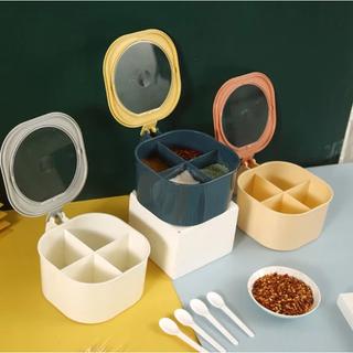 Rak Bumbu Dapur 4in1 Kotak Bumbu Sekat 4 in 1 Wadah Bumbu Dapur Tempat Serbaguna Box Rak Dapur