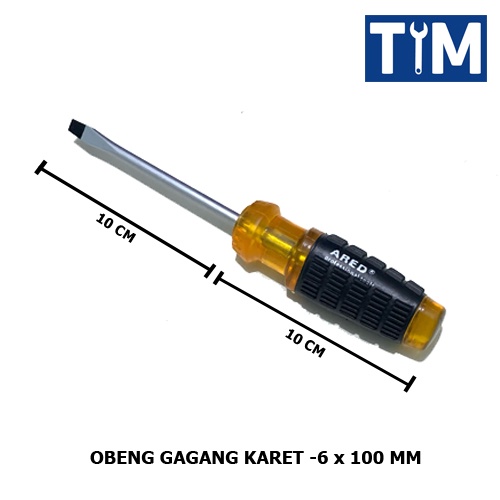 Obeng Gagang Karet Plus Minus 4 INCH ( 100 MM ) - Harga Sepasang