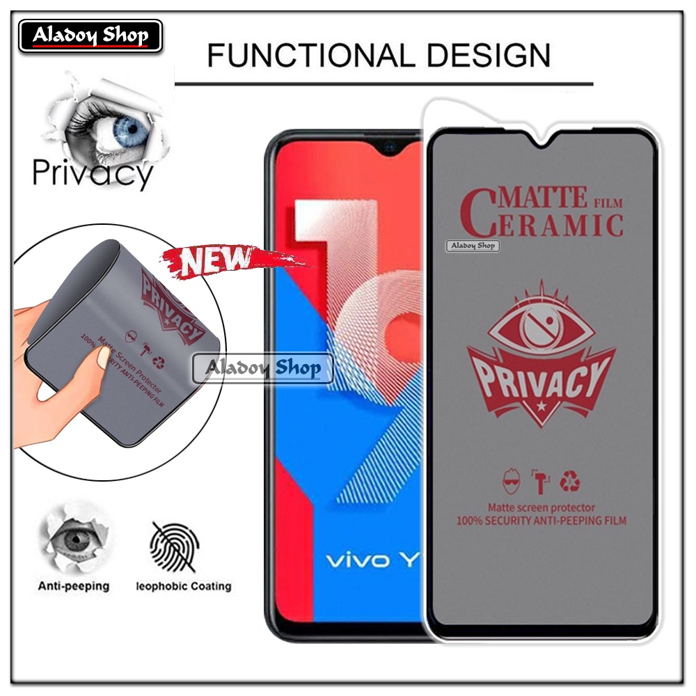 PAKET 2IN1 Anti Gores Privacy Vivo Y19 + Tempered Glass Kamera