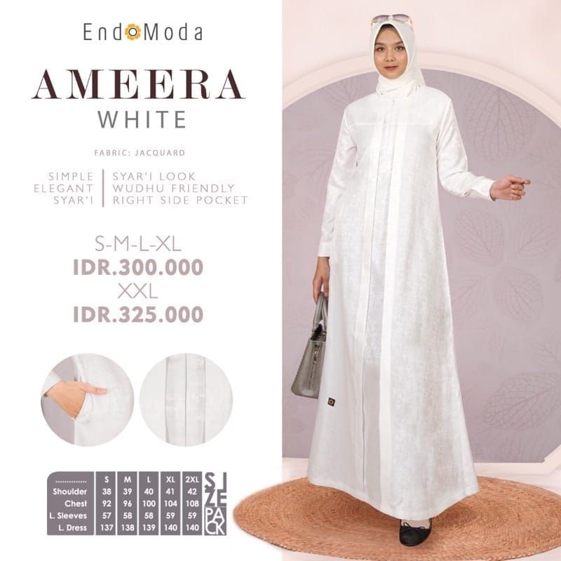 GAMIS ENDOMODA AMEERA PUTIH