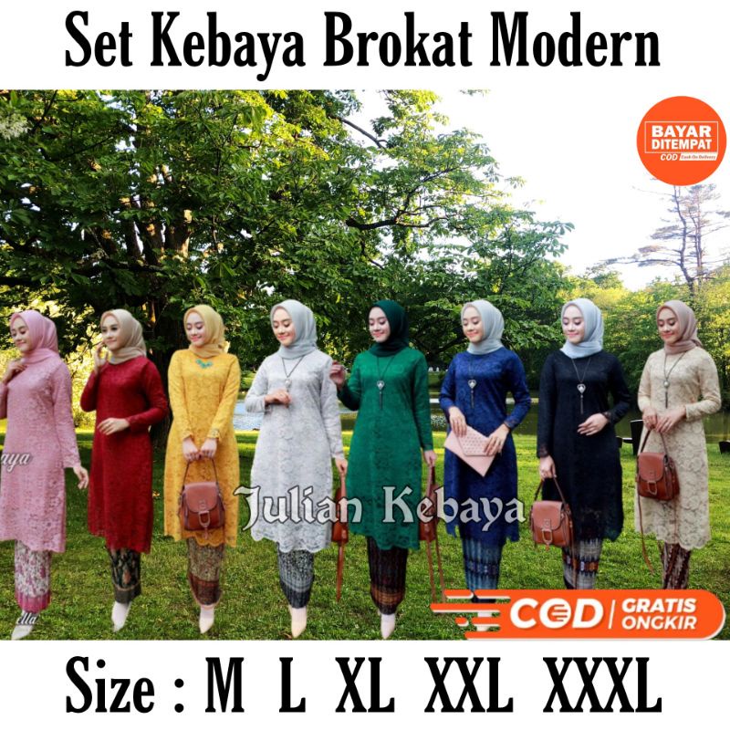 KEBAYA MODERN / TUNIK BROKAT / KEBAYA BROKAT TUNIK / SET KEBAYA BROKAT MODERN / KEBAYA TUNIK BRUKAT 