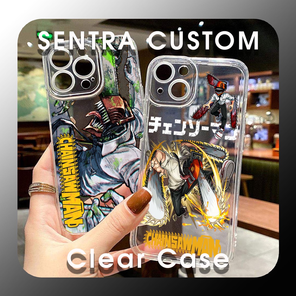 Clear Case IPHONE 7 8 7PLUS 8 PLUS X XS Karakter Kartun Anime CHAINSAWMAN