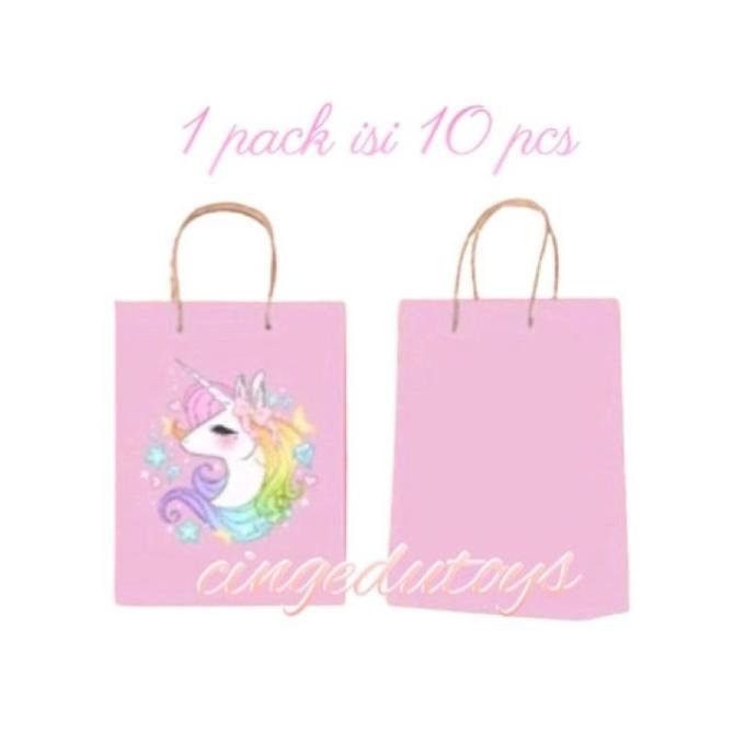 

10PCS PAPER BAG/ GOODIE BAG / TAS SOUVENIR UNICORN / MARBLE / NATAL RTGR66546R