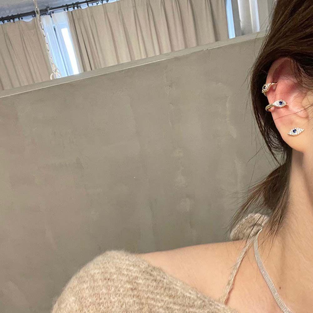 Mxbeauty Tindik Tulang Rawan Telinga Kepribadian Berlian Imitasi Korea Aksesori Perhiasan Bohemia Gesper Telinga Stud Anting-Anting Kecil Huggie Earring