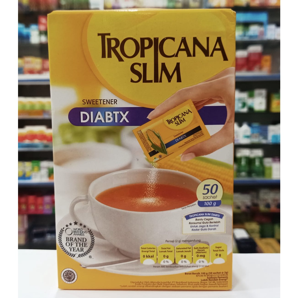 Tropicana Slim Sweetener Diabtx 50 Sachet Pemanis untuk Diabetes