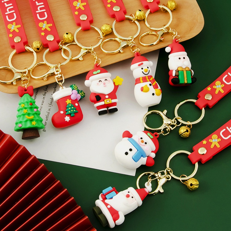 [tiantianbaofu] Christmas Series Santa Claus Natal Gantungan Kunci Natal Pohon Natal Elk Keyring Hadiah Ransel Liontin Boneka Lucu Gantungan Kunci Dekorasi Aksesoris Butik