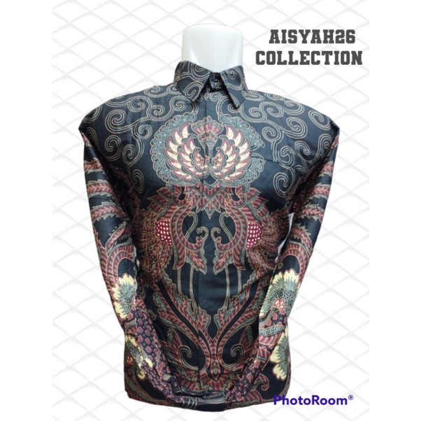 Grosir batik tanah Abang,Kemeja batik pria katun primis Garuda hitam