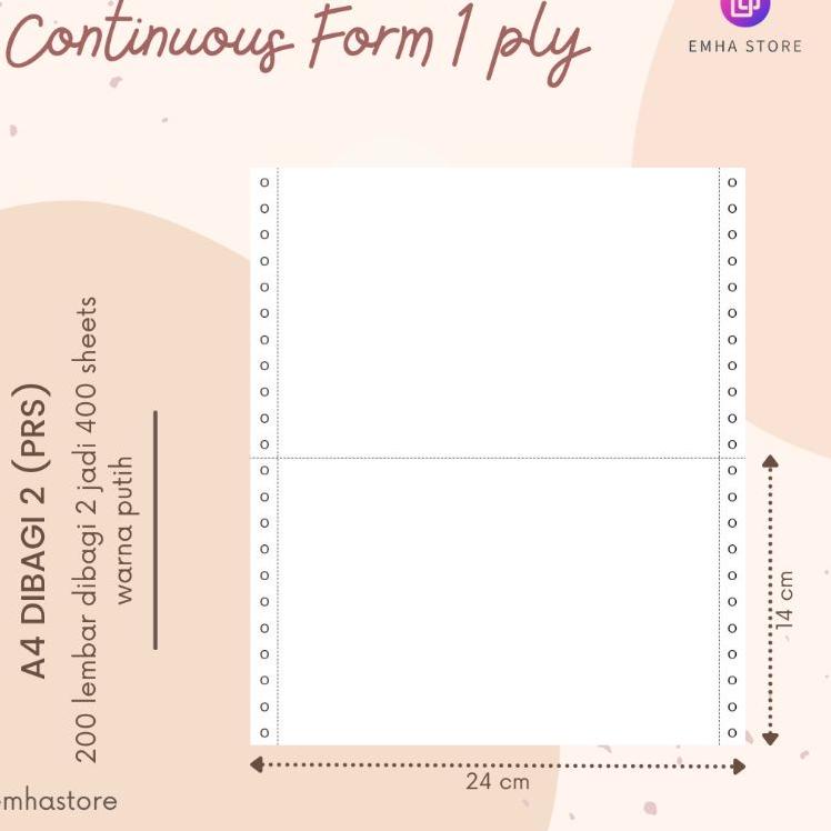 

레 Kertas Continuous Form Struk PPOB PLN A4 Dibagi 2 1 Ply 200 Lembar Trend