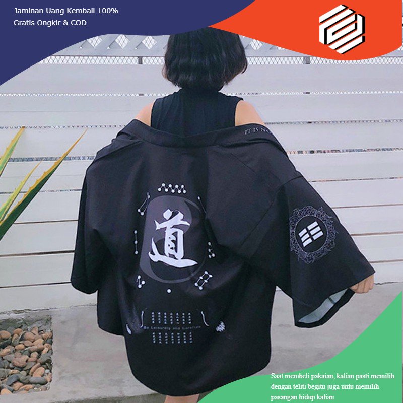 baju KIMONO PRIA WANITA MOTIF CARDIGAN KARDIGAN JEPANG YING YANG kimono jepang