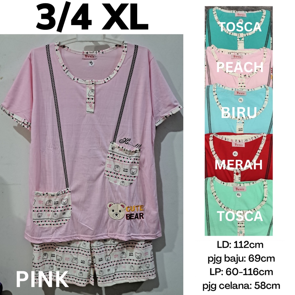 BAJU TIDUR 3/4 XL - DEER & RABBIT