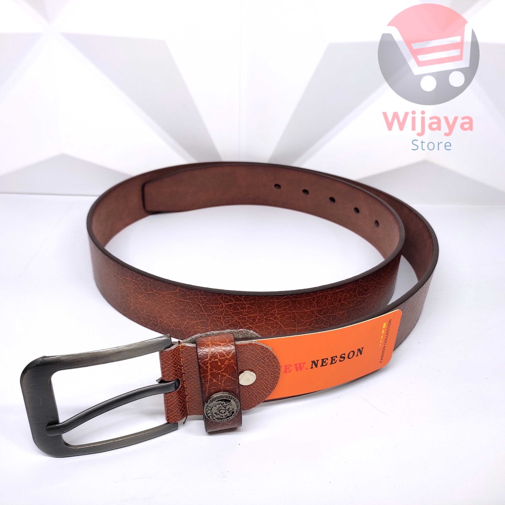 NEESON Ikat Pinggang Model Tusuk Jarum Pria Kombinasi Elegan Sabuk, Gesper yang Kokoh Pendeng [B007] [B008]