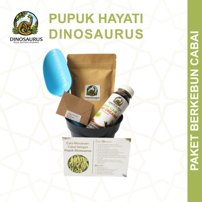 Paket Berkebun Cabai Lengkap Pot + Media Tanam + Pupuk Dinosaurus #Original