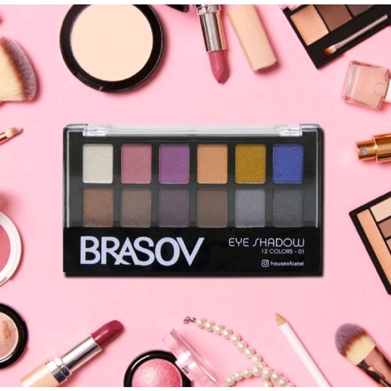 BRASOV EYESADOW PALETTE 12 COLORS - EYESADOW PALETTE 01 - 02