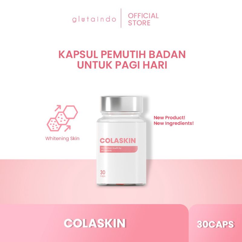 GLUTAINDO COLASKIN - SUPLEMEN COLLAGEN PEMUTIH KULIT SELURUH TUBUH / PERAWATAN KULIT DARI DALAM SETA