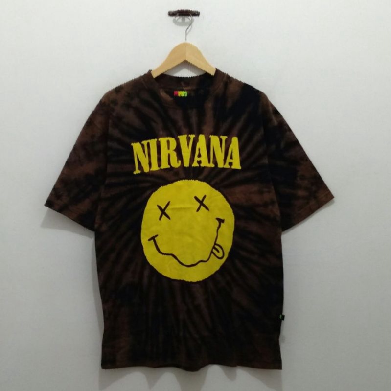 Kaos Baju band new Tshirt Tie Dye Nevermind Big Logo