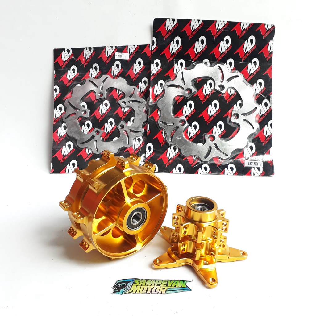 Tromol Set Depan Belakang Jupiter MX King 150 Gold Red Merah + Disc CNC TAD
