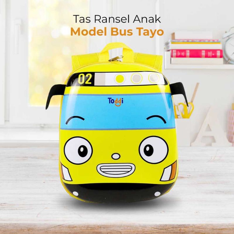 Toddi Tas Ransel Sekolah Anak Backpack Model Bus Tayo - E-300 Kuning