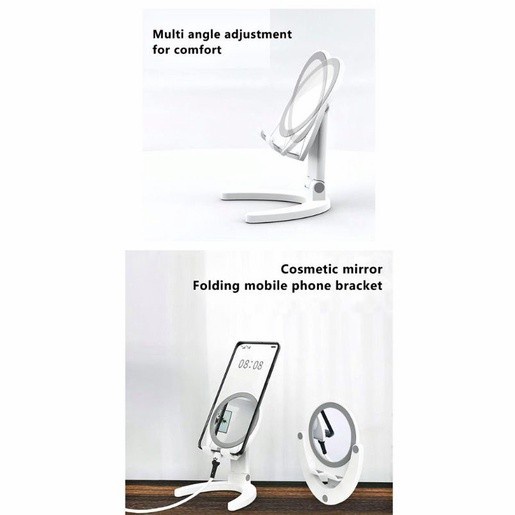 Holder HP Meja Mirror Phone Stand Handphone Cermin MakeUp Universal Serbaguna