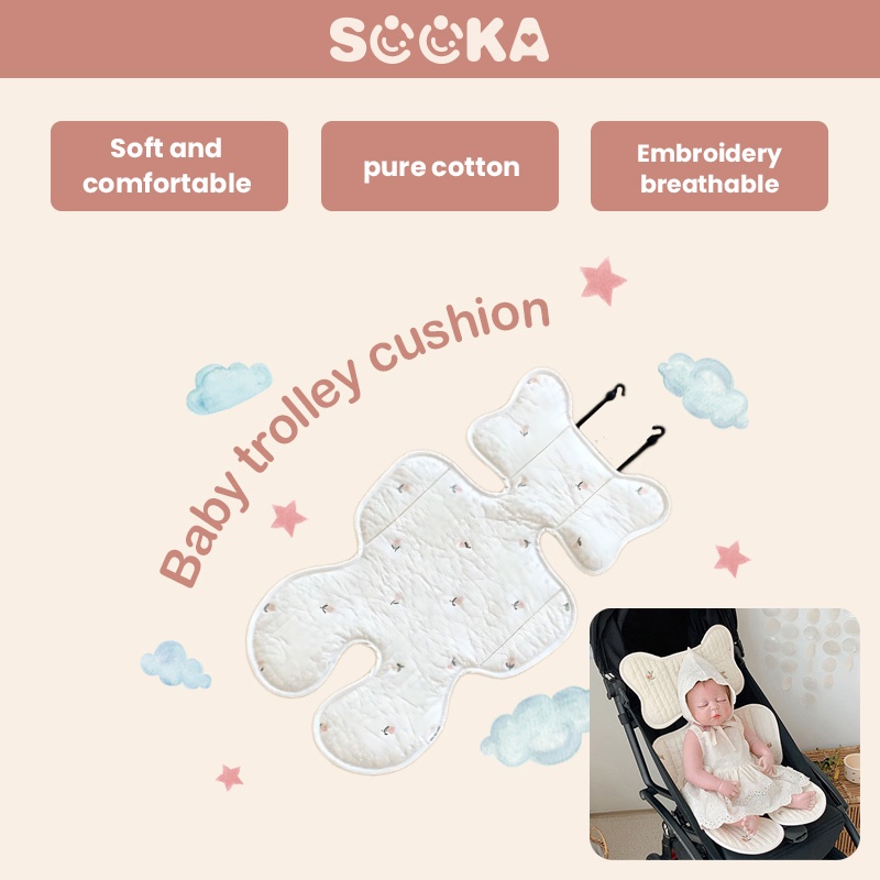 SOOKA Bantal Alas Stroller Bayi/Kursi Makan - Stroller Cushion Pad Motif Dengan Isi Kapas Murni Bantalan Lembut  SK-EBA1109