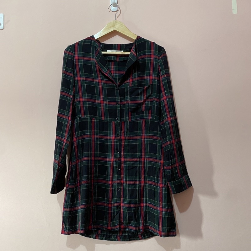 Zara Plaid Shirt Dress