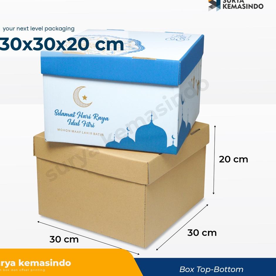 

゛ Box 30x30x20 cm (Set Top/Bot Heebe) Kardus/Karton/Paking/Polos/Hampers/Boneka/Buah/Puding/Tart ➟