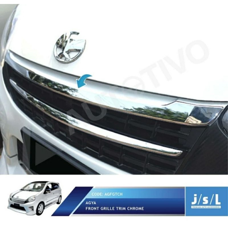 Front Grill Trim chrome Toyota Agya / Grill lis Depan