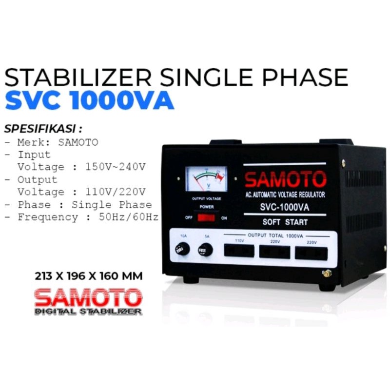 Stabilizer listrik Digital 1000va Samoto stabilizer listrikn