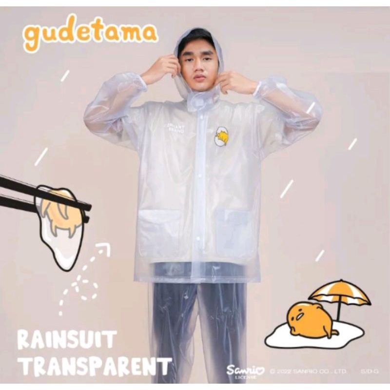 Jas Hujan Elephant brand Gudetama Stelan