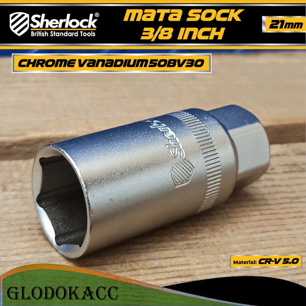 Mata Sock Kunci Busi 3/8 &quot; Drive x 21 mm Sherlock Spark Plug Socket