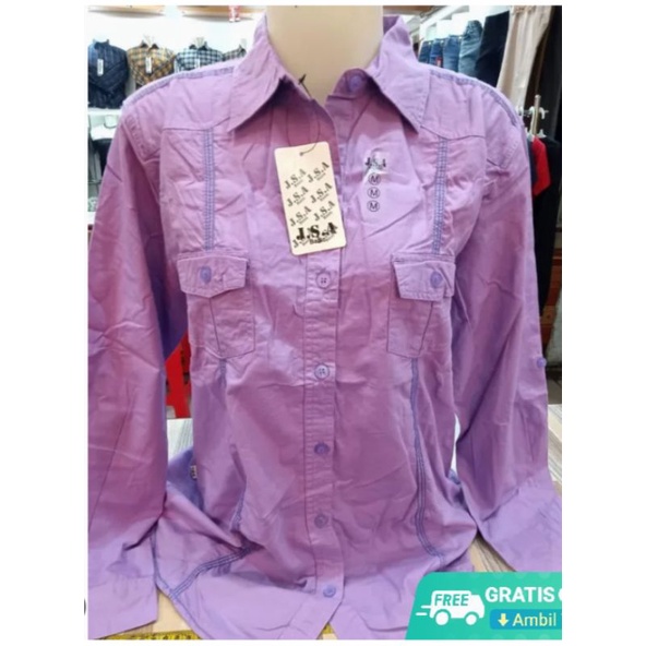 KEMEJA POLOS KATUN JSA/KEMEJA FORMAL WANITA ini