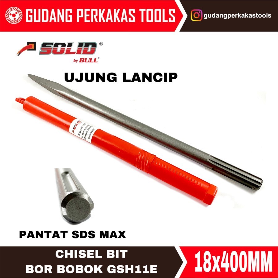 Mata chisel bobok beton SDS MAX GSH11E SOLID Bull poin / Cold chisel