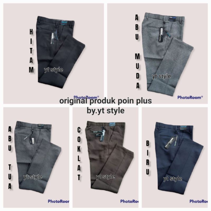 celana bahan jumbo poin plus 39-44 | celana bahan slimfit pria poin plus | celana formal slimfit semiwool pria poin plus  | celana bahan pria | celana formal pria | celana panjang pria | celana kantor pria | celana pria