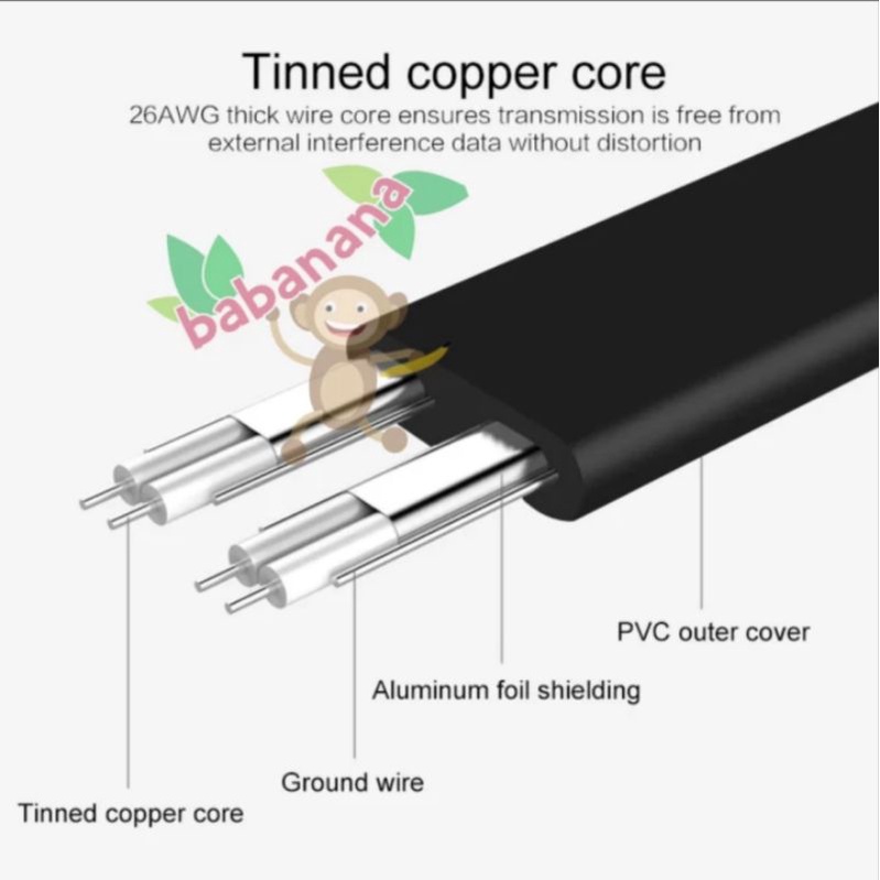 Kabel sata 3 data 6gbps lurus hitam jepit klip besi straight 6 gbps