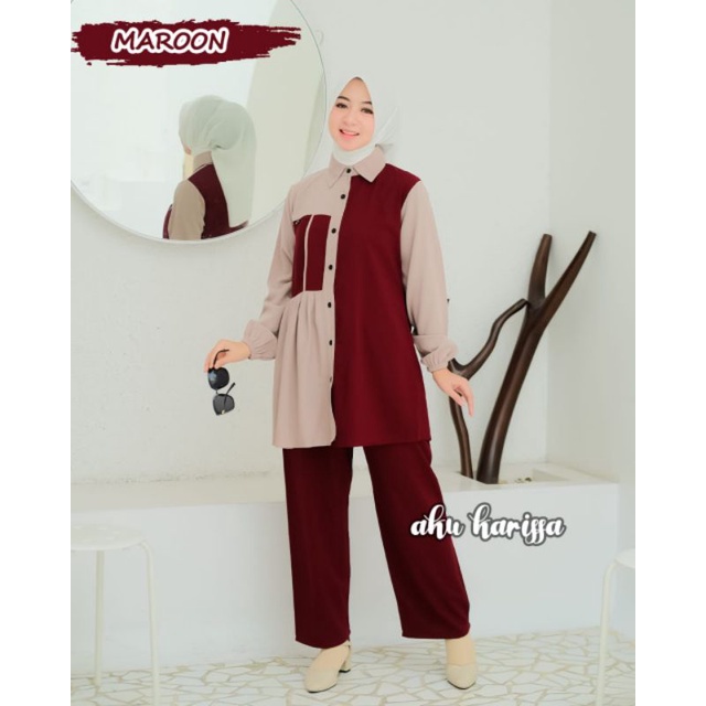 EKAFIRA ONE SET ori AKU KARISSA / SETELAN CELANA / KEMEJA SET CELANA / ONE SET / BLOUSE KEMEJA SET