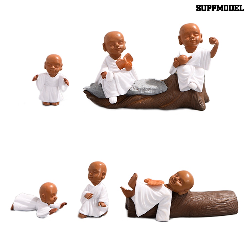 [Dekorasi] 5pcs/set Figura Monks Hias Halus Unik Ekspresi Hidup Monk Ornamen Aksesoris Mobil