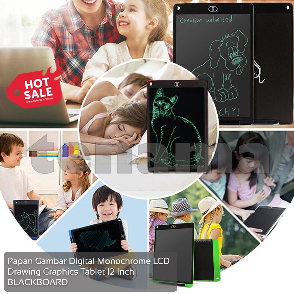 Digital LCD 12 Inch Blackboard Monochrome Drawing Graphics Tablet