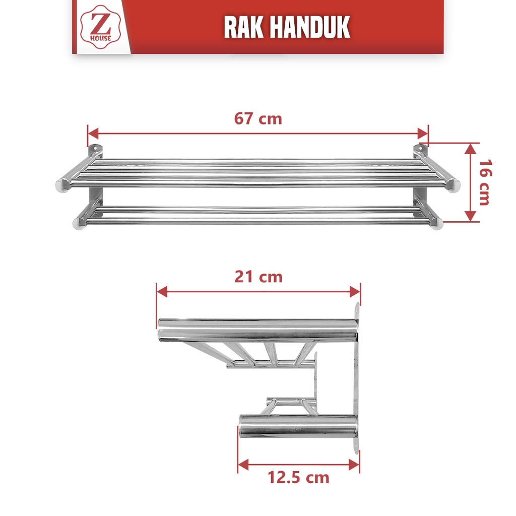 Gantungan Rak Handuk / Rak Handuk Stainless / Rak Dinding Kamar Mandi / Gantungan Handuk Dinding