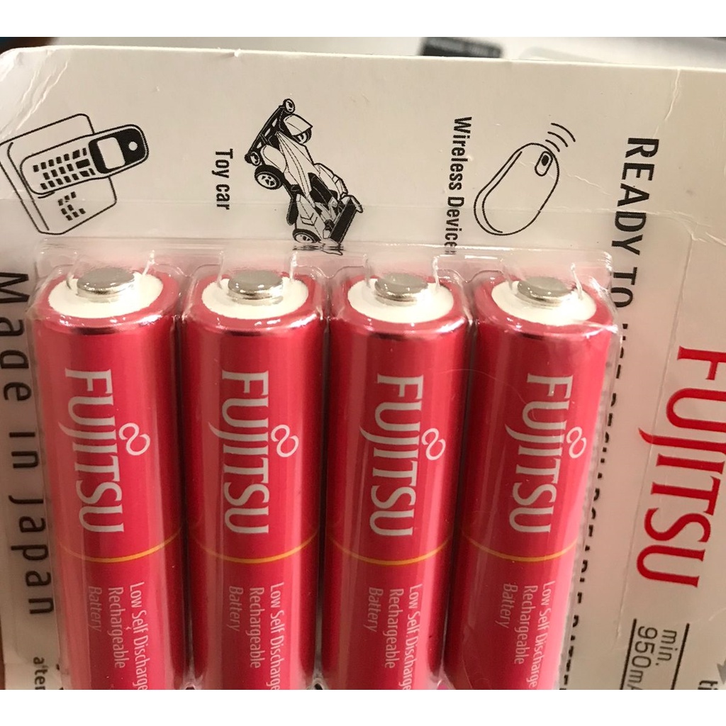(Original) Baterai Fujitsu Pink AA 950mah Isi 4 Rechargeable Limited