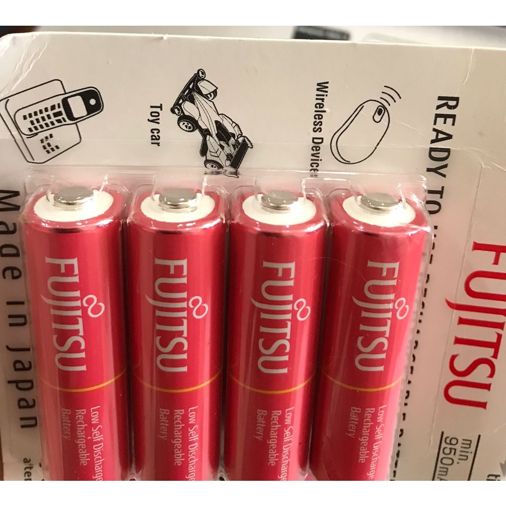 Baterai Fujitsu Pink AA 950mah Isi 4 Rechargeable Limited Original