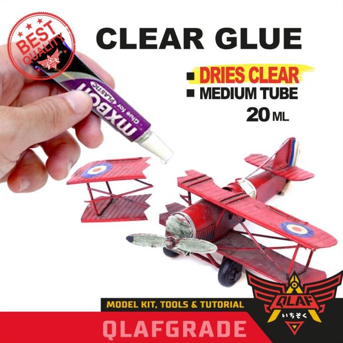 

[BISA COD] CLEAR GLUE FOR PLASTIC LEM BENING TRANSPARANT DRIES CLEAR model kit