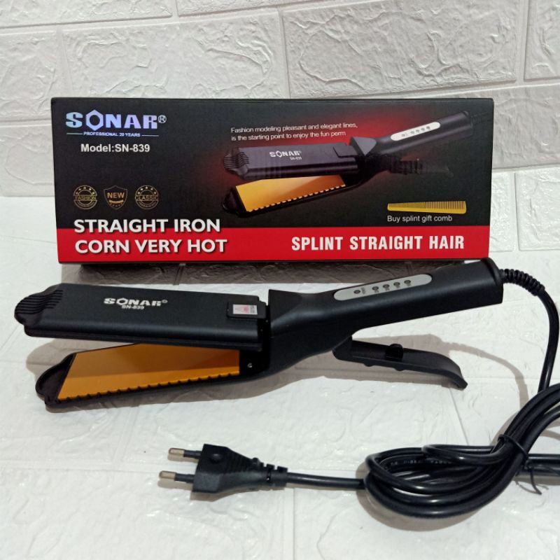Catok Rambut Sonar SN 839 Splint Straight Hair / Catokan Keramik / catokan model gunting